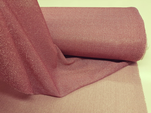 Metalna pletenina, tanjša- Umazano roza barva