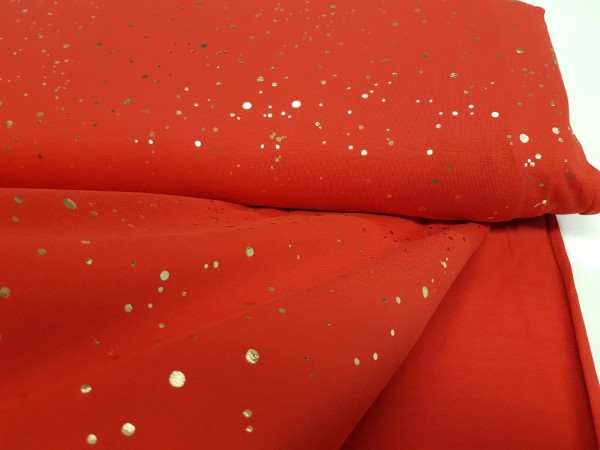 Bombažni jersey- NOVE foil pikice na lepi božično rdeči osnovi