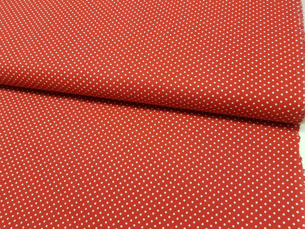 Bombažno platno- 2 mm pike rdeča