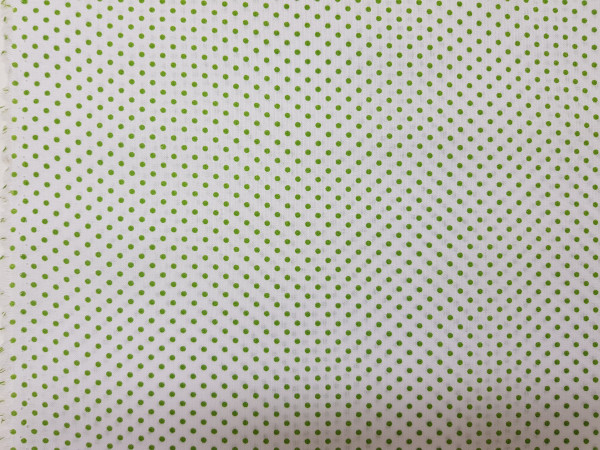 Bombažno platno-2 mm pike bela z zelenimi pikami