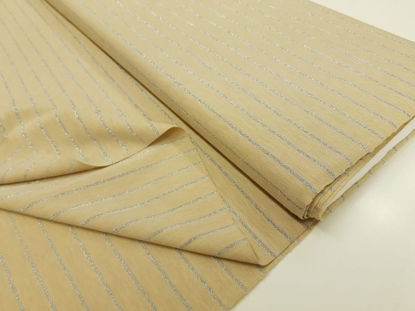 Pletenina jersey, lurex nitka- kamelja osnova, srebrna nitka, ZADNJI KOS