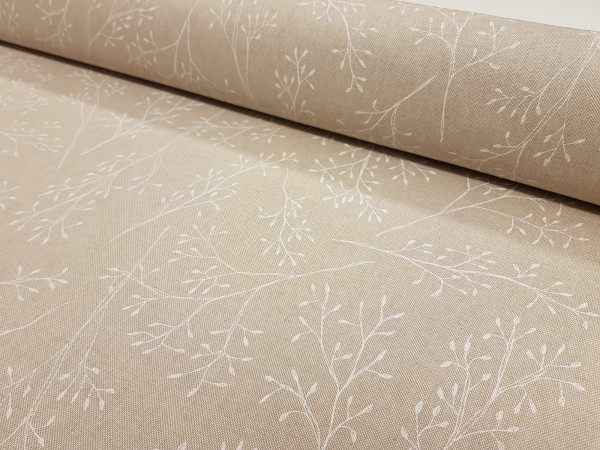 Dekor, lažji -bež osnova z belimi vejicami