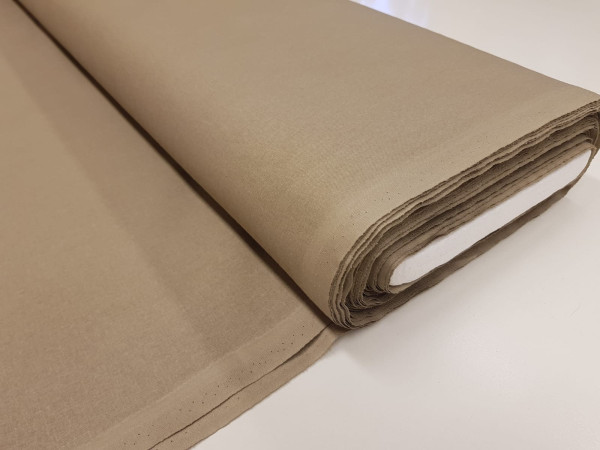 Bombažno platno, poplin - zelo kvalitetno bombažno platno v temno peščeni barvi