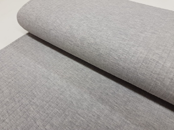 Bombažni rebrast jersey, rib jersey, širine 8mm-svetlo siva