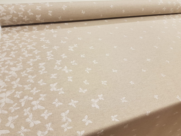 Impregniran dekor-natur bež barva, bordura metuljčki