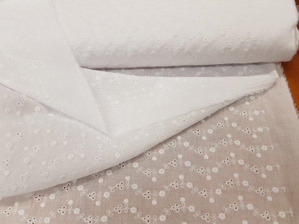 RIŠELJE,vezena bombažna tkanina,vezenina,bela*