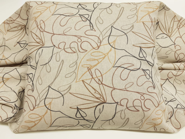 Dekor, lažji - asimetrični listi v rjavkastih tonih, natur osnova