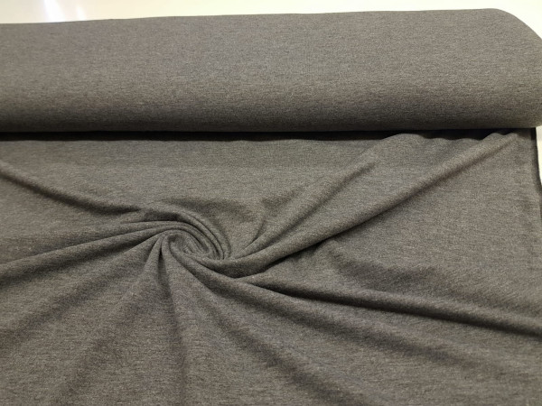 Jersey, bombažni- melirana temno siva