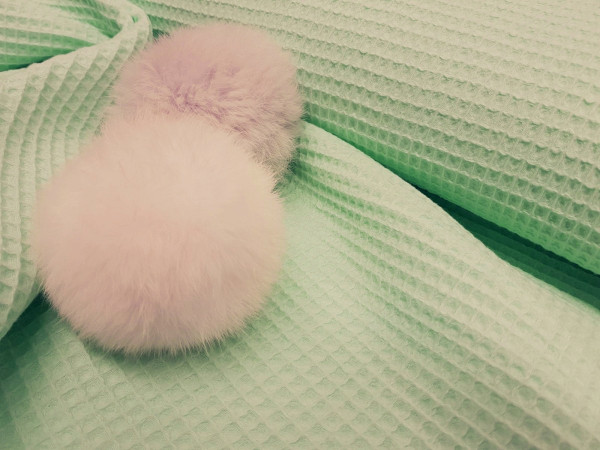 Vafel,bombažni,pike- zasivljena mint, salvija barva