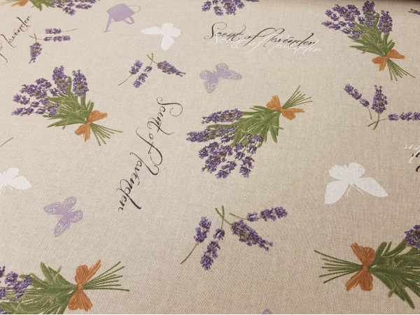 Dekor cvetlični- vonj po sivki,širina 140cm