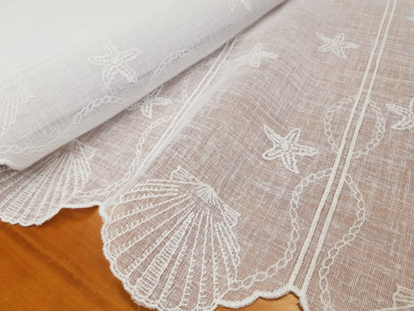 Zavesa 60 cm- morske zvezde, bela osnova