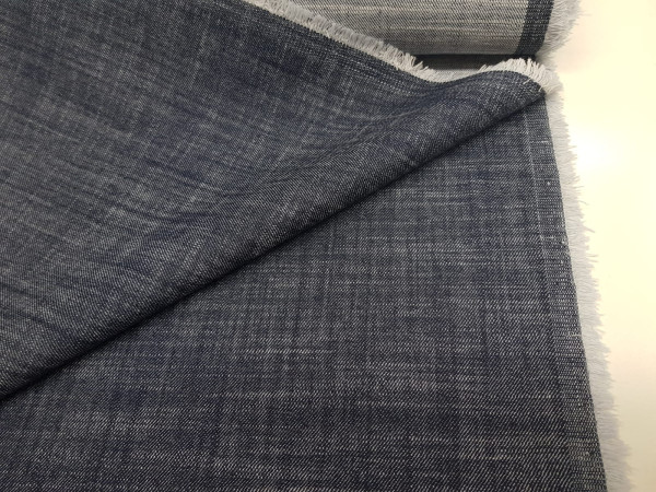 Jeans enobarvni, melirani, prožen - temno modra