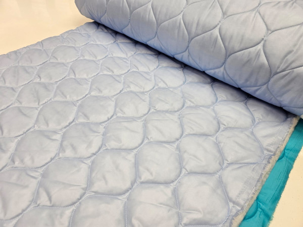 Prešita tkanina,      vatirana,preštepanka -vijuge v turkizni barvi NOVO 2023/2024