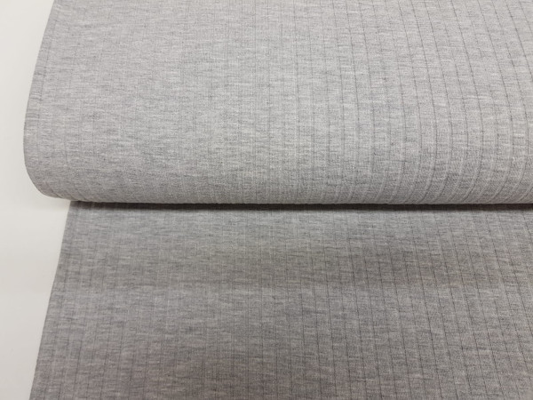Bombažni rebrast jersey, rib jersey, širine 8mm-svetlo siva melange