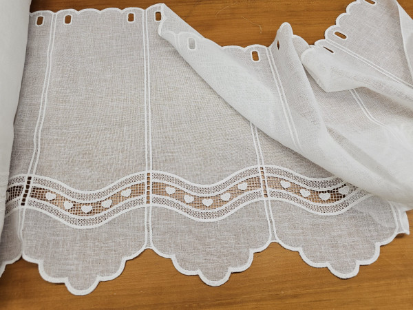Zavesa 45 cm-srčki in bordura s srčki
