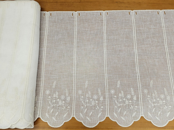 Zavesa 60 cm- vezene  cvetoče rožice