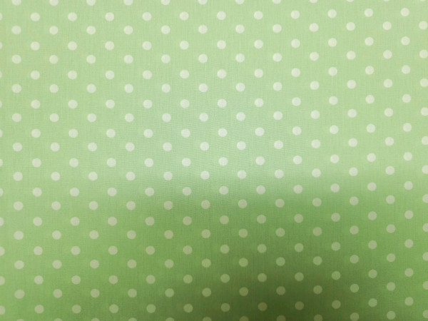 Bombažno platno-pike 7mm-bele pike na nežni mint osnovi