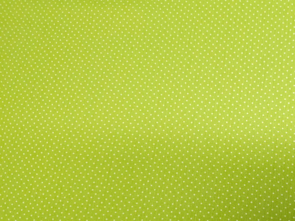 Bombažno platno-poplin pike, male bele pikice 2mm na zeleni podlagi