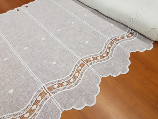 Zavesa 60 cm-srčki in bordura s srčki