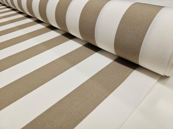 VODOODBOJEN DEKOR,teflon tanjši 5cm široke bele in bež črte , ŠIRINA 160 CM