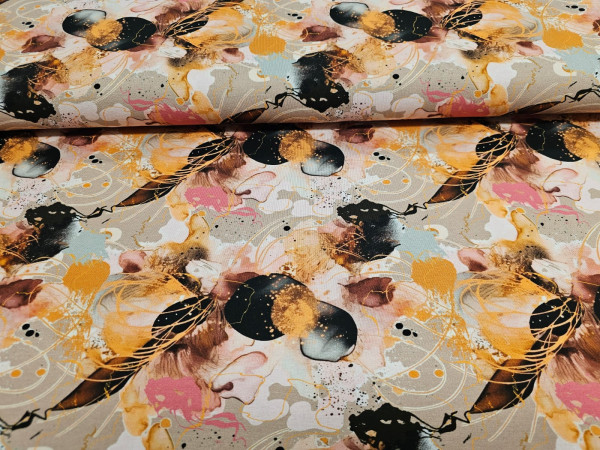 Jersey viskoza- abstraktni vzorec z jesenskih odtenkih