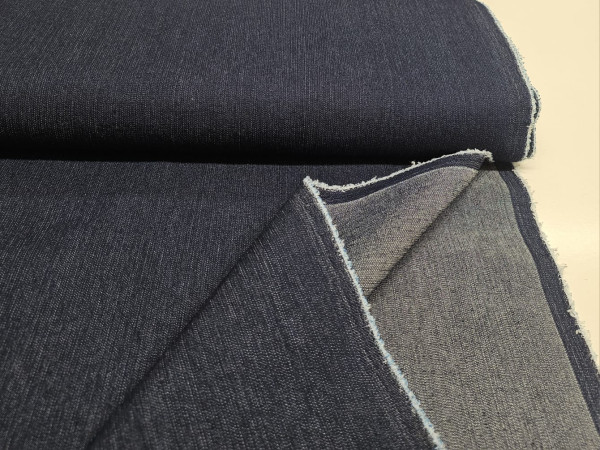 Jeans enobarvni, meliran, prožen - temno modra