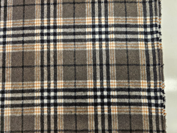 POLIESTER,  karo, flanela - karirasto blago v črni in temno rjavi barvi