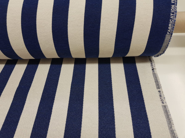 Dekor mornarski motiv- GOBELIN modro bele 4cm črte,težji dekor, zelo lepo blago in otip