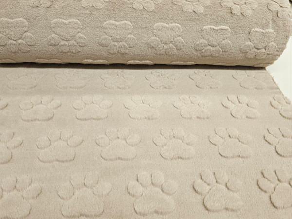 Velur, umetno krzno - vtisnjene tačke na peščena barva