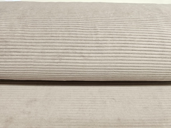 Rebrasti jersey žamet, pliš, rip jersey 5mm- sivkasto bež barva