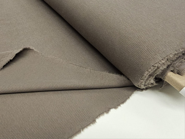 Bombažni rebrast jersey, rib jersey- rjavkasto toupe barva