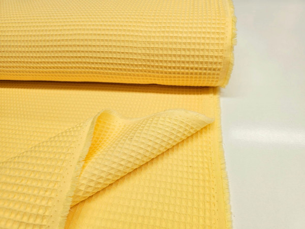 Vafel,bombažni,pike-zelo lepa sončna rumena