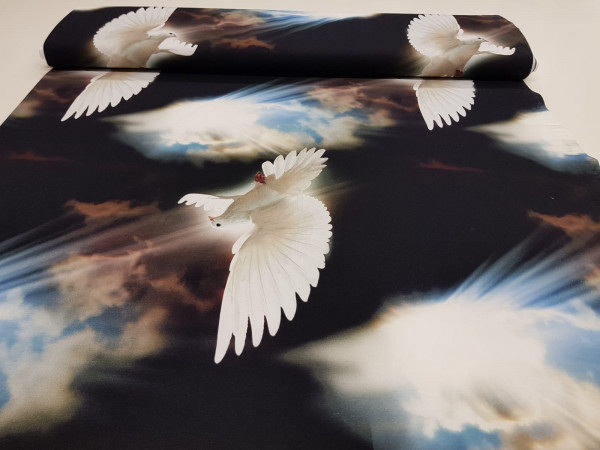 Bombažni jersey,digitalni- golobice, ZELO LEPA TUDI ZA PIDŽAMO