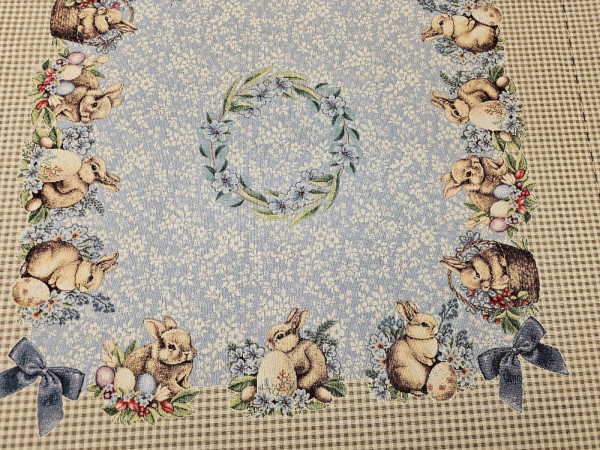 Dekor gobelin - velikonočni dekor zajčki, PANEL