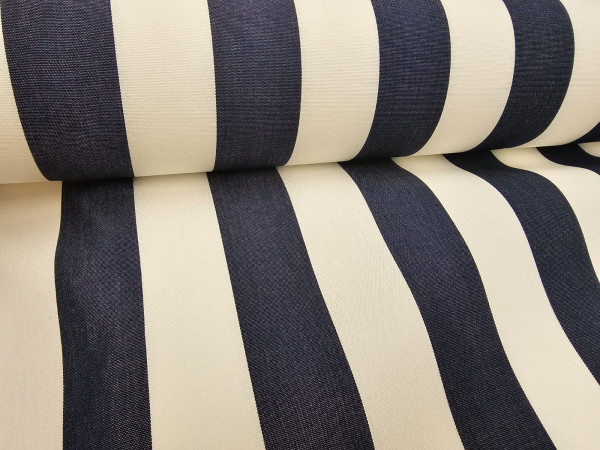 VODOODBOJEN DEKOR,teflon tanjši 5cm široke bele in modre črte , ŠIRINA 160 CM