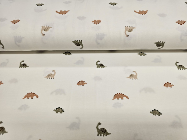 Bombažni jersey- majhni dinozavri na off white osnovi