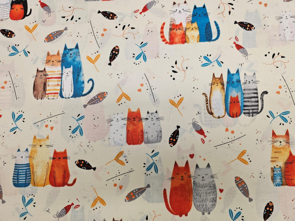 Bombažno platno- mucki na smetana osnovi