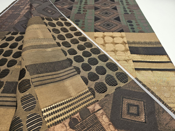 brokat, UNIKAT- abstraktni vzorec v bakrenih barvah