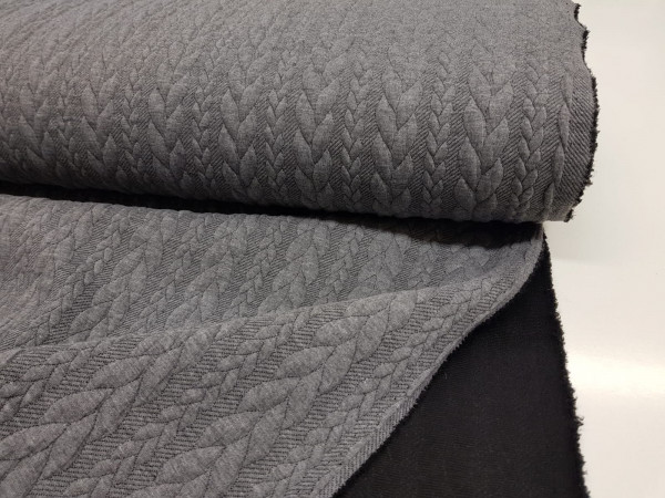 Pletenina- vzorec kitke, srednje siva melange, LEPŠA KOT NA SLIKI