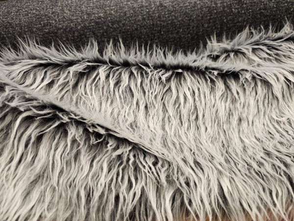 Umetno krzno- siva dolga dlaka 