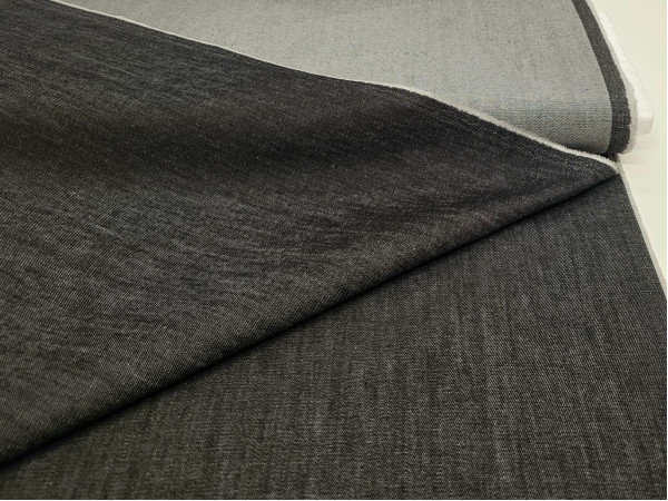 Jeans enobarvni, meliran, prožen - melange črna