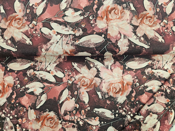 Pletenina, mešanica- cvetlični potisk