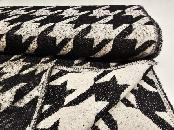 Bukle, volna, mešanica volne- velika pepita črno bela