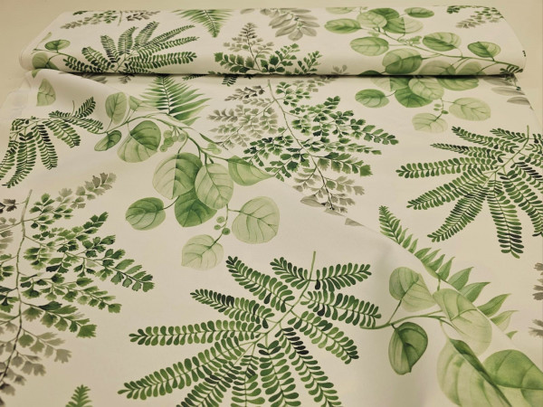 Dekor- lažji dekor, digitalni, ga ni potrebno likati- večje zelene rastline na beli osnovi