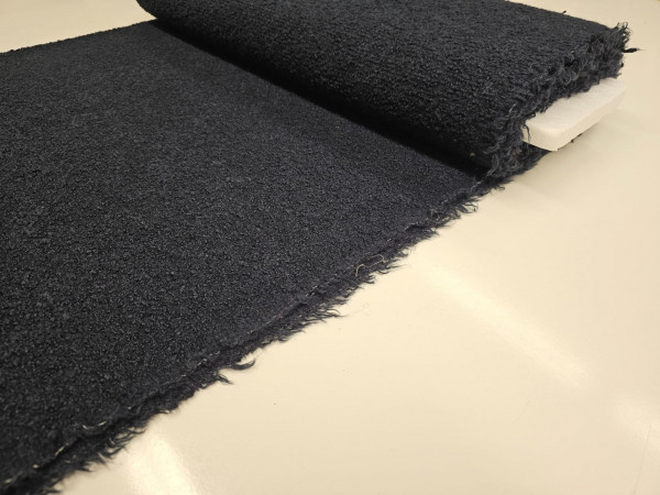 Bukle tkanina, mešanica volne-temno modra