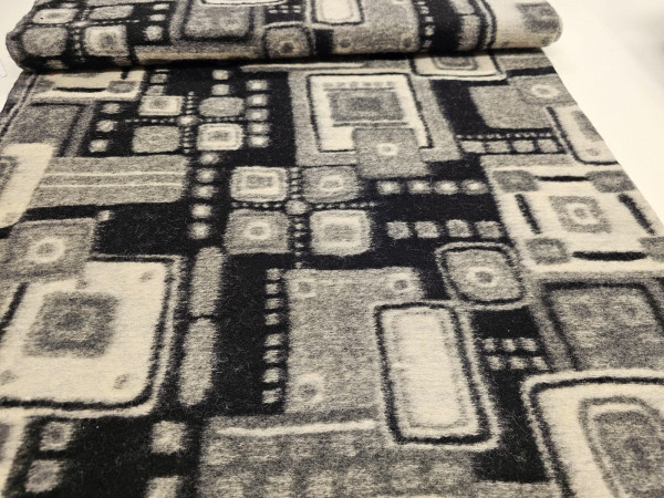 Kuhana volna, mešanica- geometrijski črno bež vzorec
