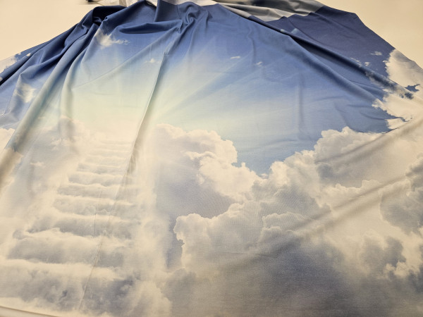 Bombažni jersey,digitalni, abstrakt-  sinjemodro nebo in oblaki, ZELO LEPA TUDI ZA PIŽAME