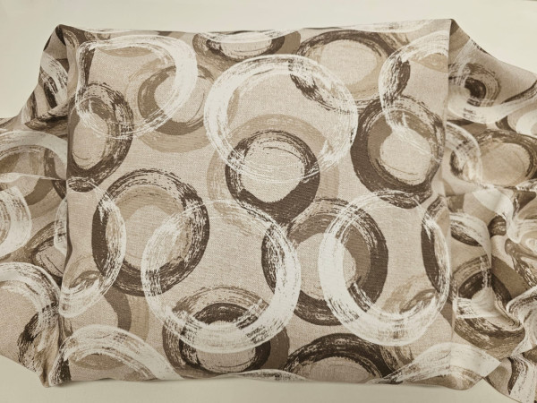 Dekor, lažji - rjavi in beli krogi na natur osnovi