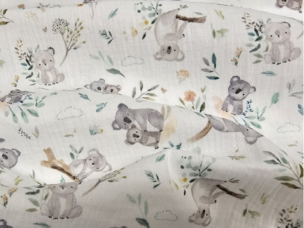 TETRA tkanina, dvoslojna- koale na beli osnovi