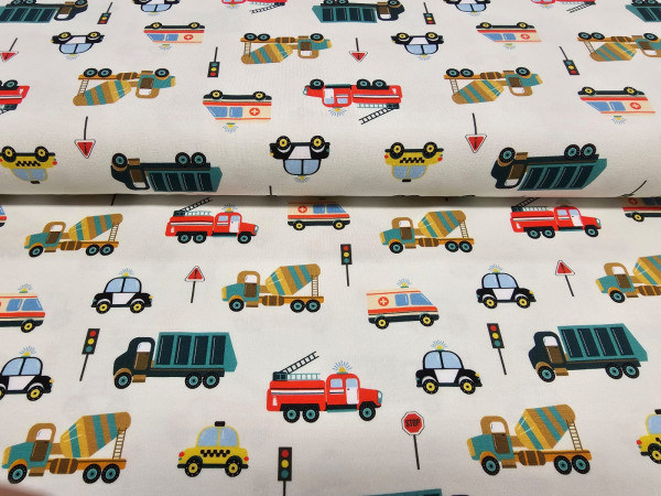 Bombažni jersey - vozila na svetli osnovi